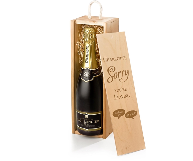 Retirement Paul Langier Champagne Gift Box With Engraved Personalised Lid